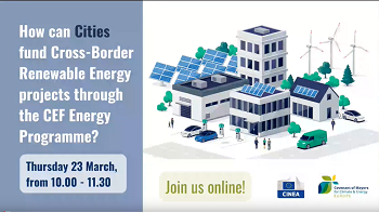 How can Cities fund Cross-Border Renewable Energy projects through the CEF Energy Programme?