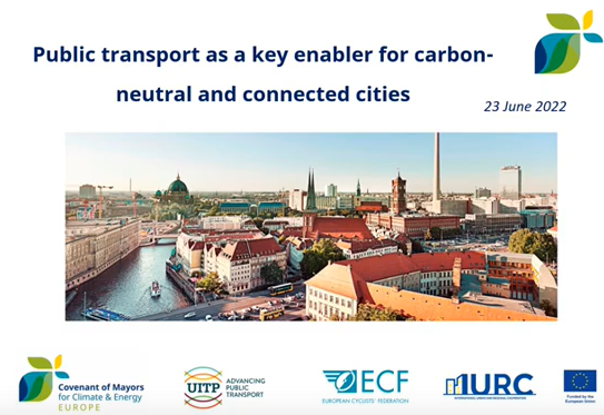 Public transport as a key enabler for carbon-neutral and connected cities"